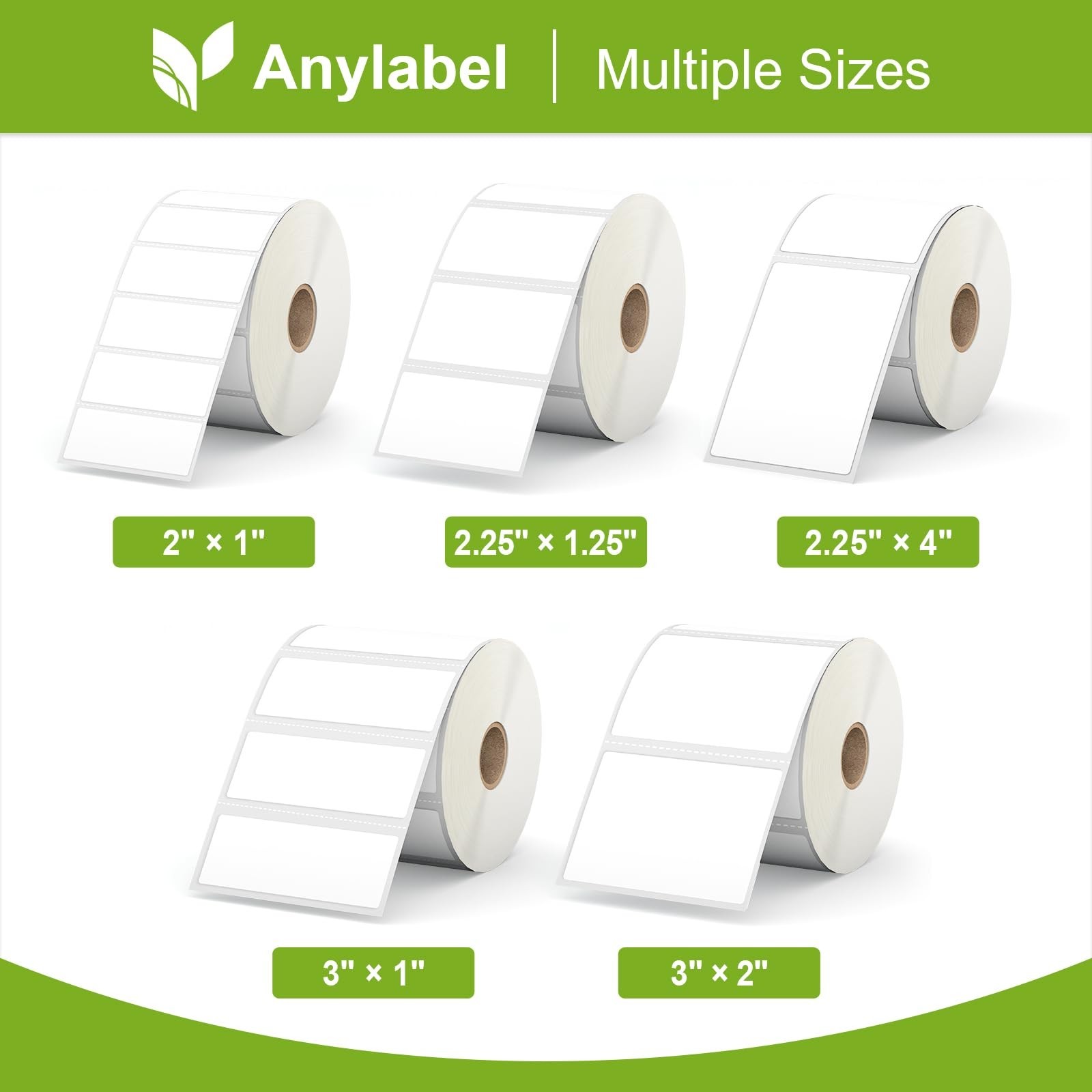 2″ x 1″ Direct Thermal Barcode Labels – 12 Rolls, 1300 Labels/Roll, Perforated P