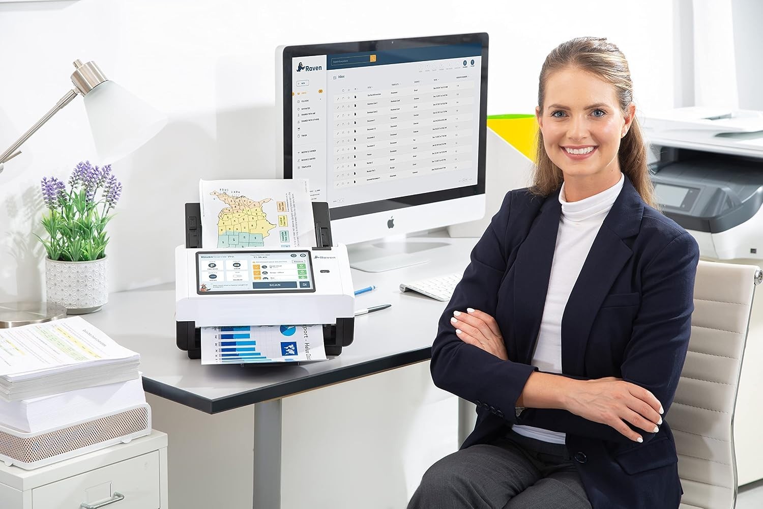 Raven Pro 360W Document Scanner Touchscreen Color Duplex Wireless/Ethernet/USB