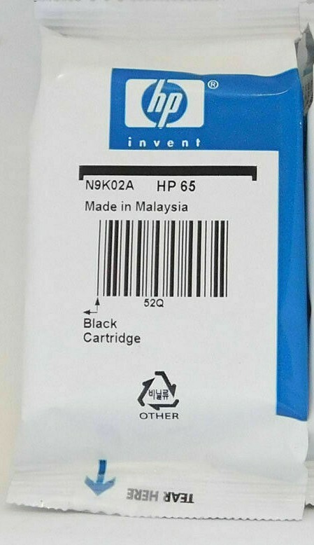 OEM Genuine Original HP 65 Black Printer ink Cartridge for Deskjet ENVY AMP New