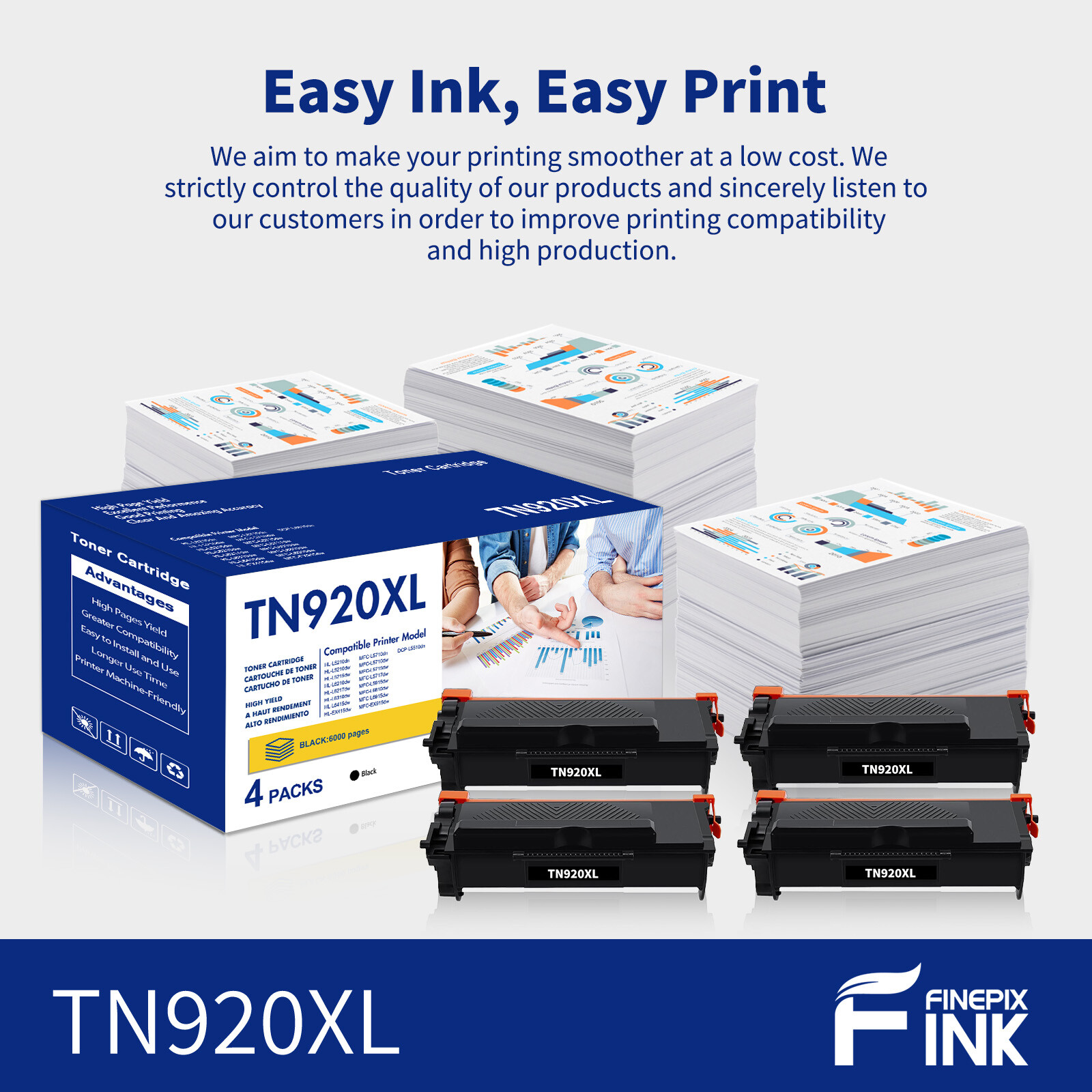 TN920XL Black Toner Compatible With Brother TN-920 MFC L5717DW L5915DW LOT