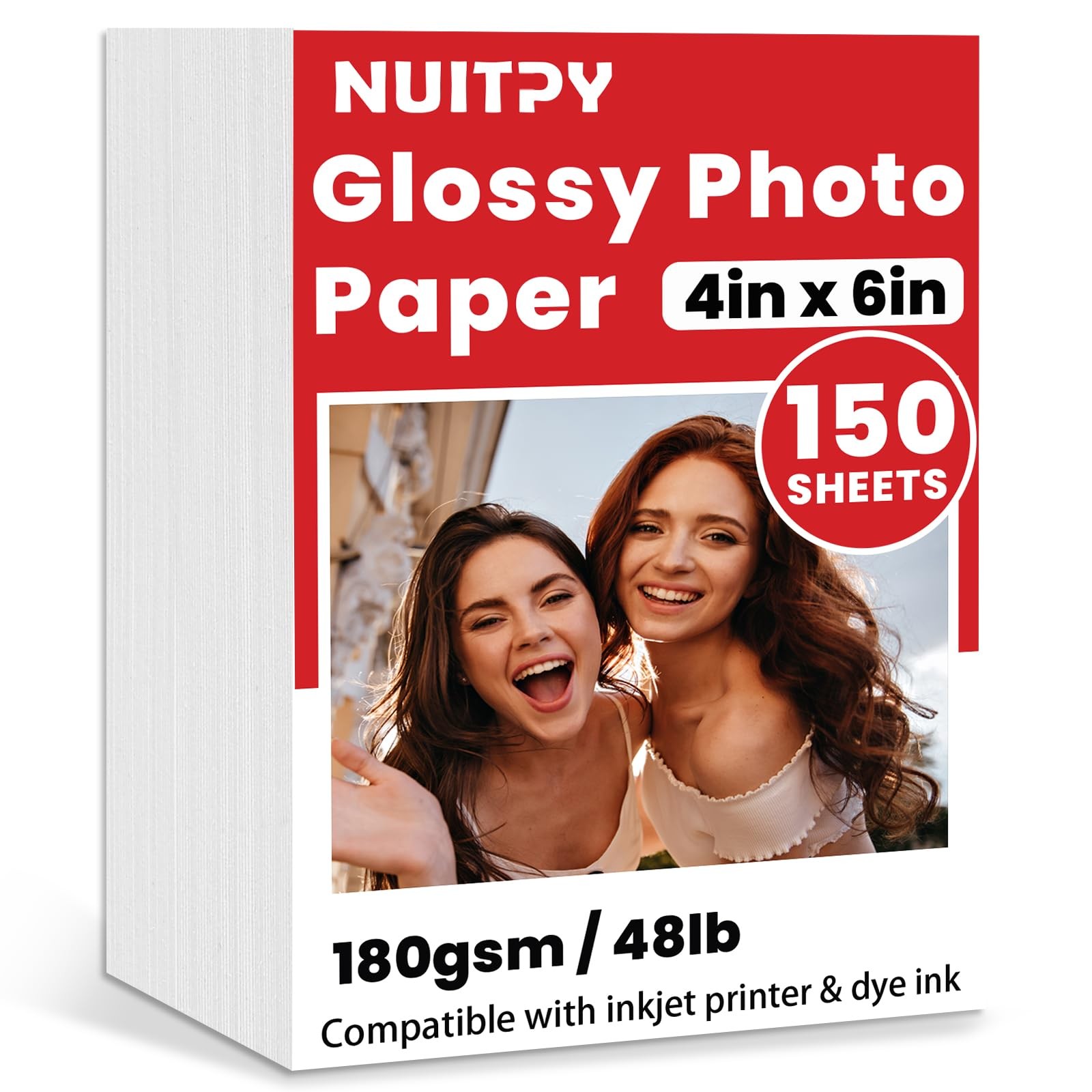 150 Sheets 4×6 Inch Glossy Photo Printer Paper Picture 180gsm/48lb Cards