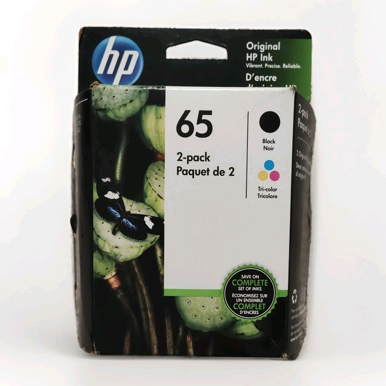 HP 65 OEM T0A36AN Black & Tri-Color Genuine Ink Cartridge EXP. JUL 2023