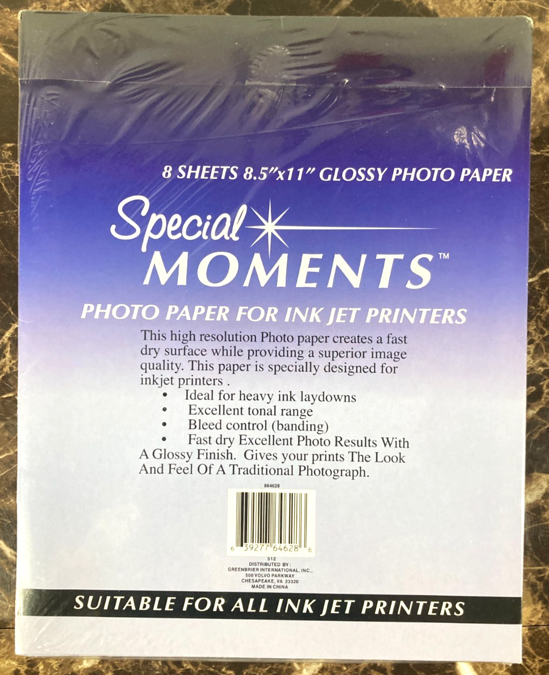 96 Sheets Special Moments Photo Paper 8.5 x 11 For Ink Jet Printers Glossy NEW