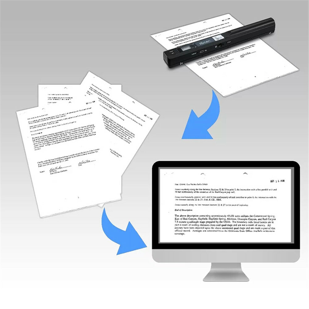 900Dpi Handheld Portable Mini Scanner Document Photo A4 Scan to PDF JPG Wireless