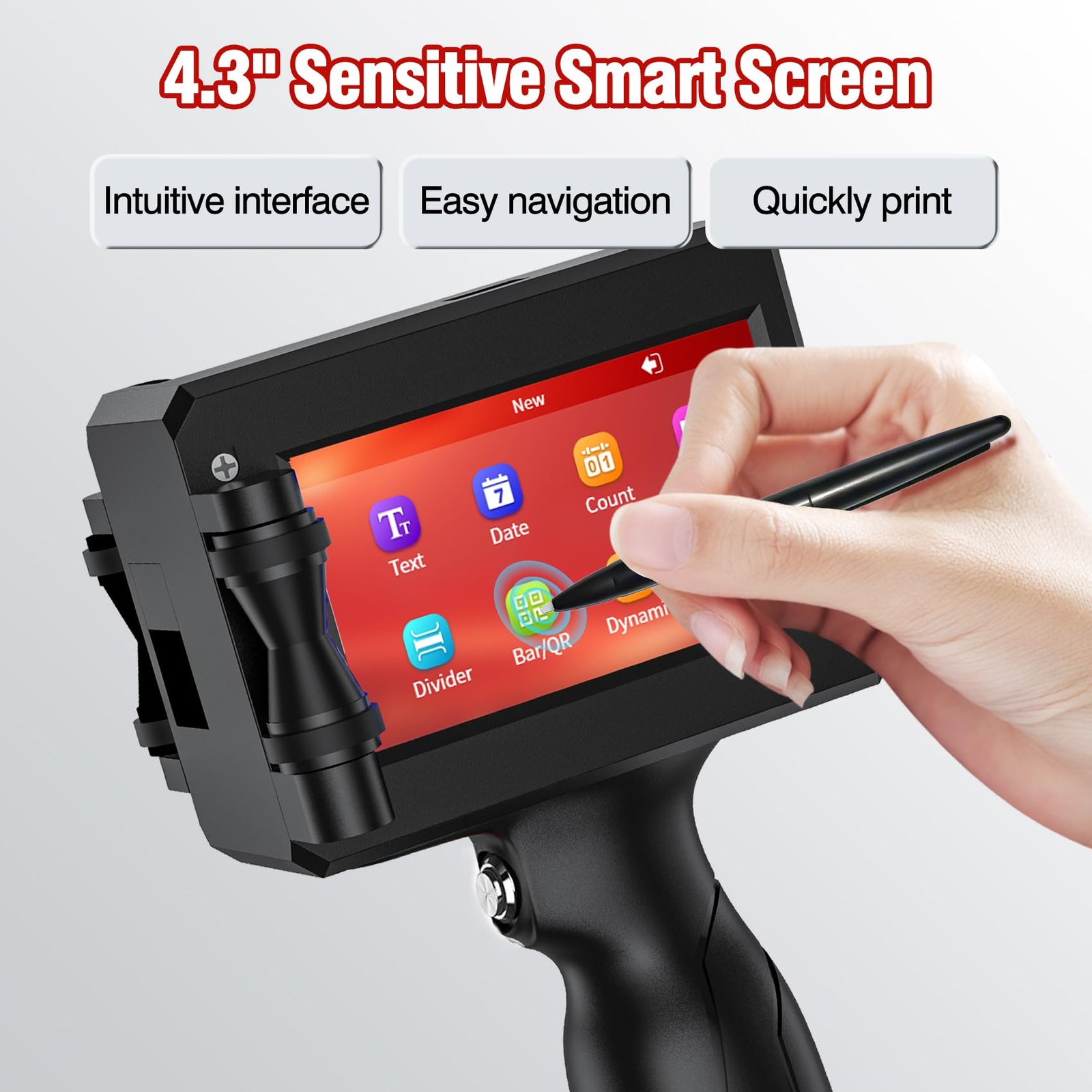TIKTONER Handheld Inkjet Printer Printing Height 0.5 INCH, matte black