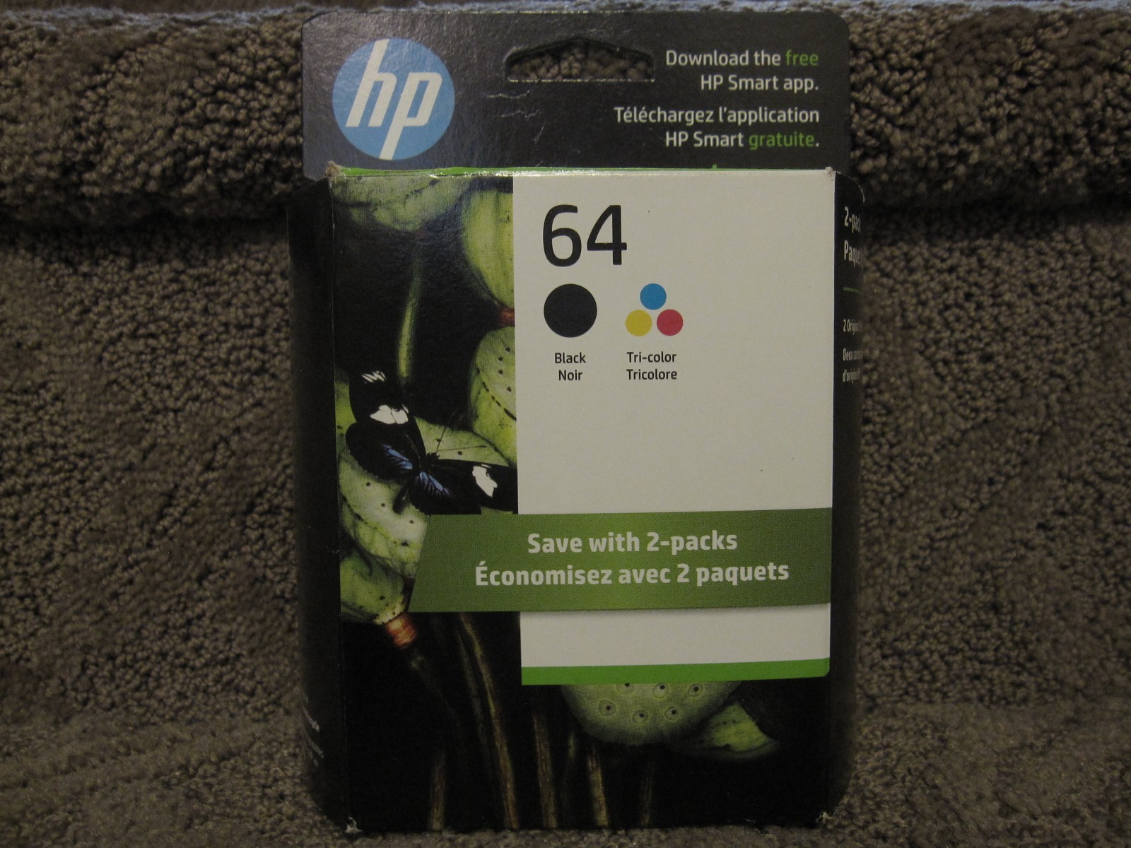 HP X4D92AN Black & Tri Color Ink Cartridge Genuine OEM NEW # 64 MAY/2027