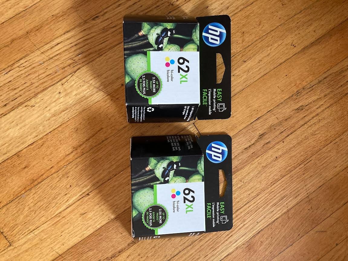 HP 62XL (C2P07AN) OEM High-Yield Tri-Color Ink Cartridge 2 packs Exp 2018