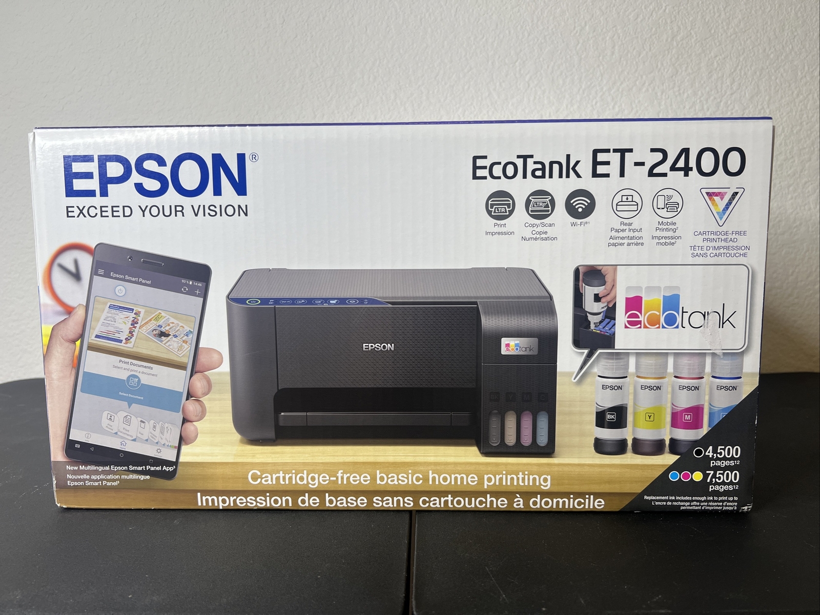 Epson EcoTank ET-2400 All-in-One Supertank Printer Copier Scanner Brand New