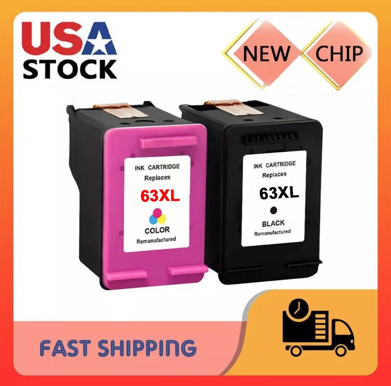 63 XL Ink Cartridge for HP OfficeJet 3830 4650 4655 5255 ENVY 4512 4516 4520