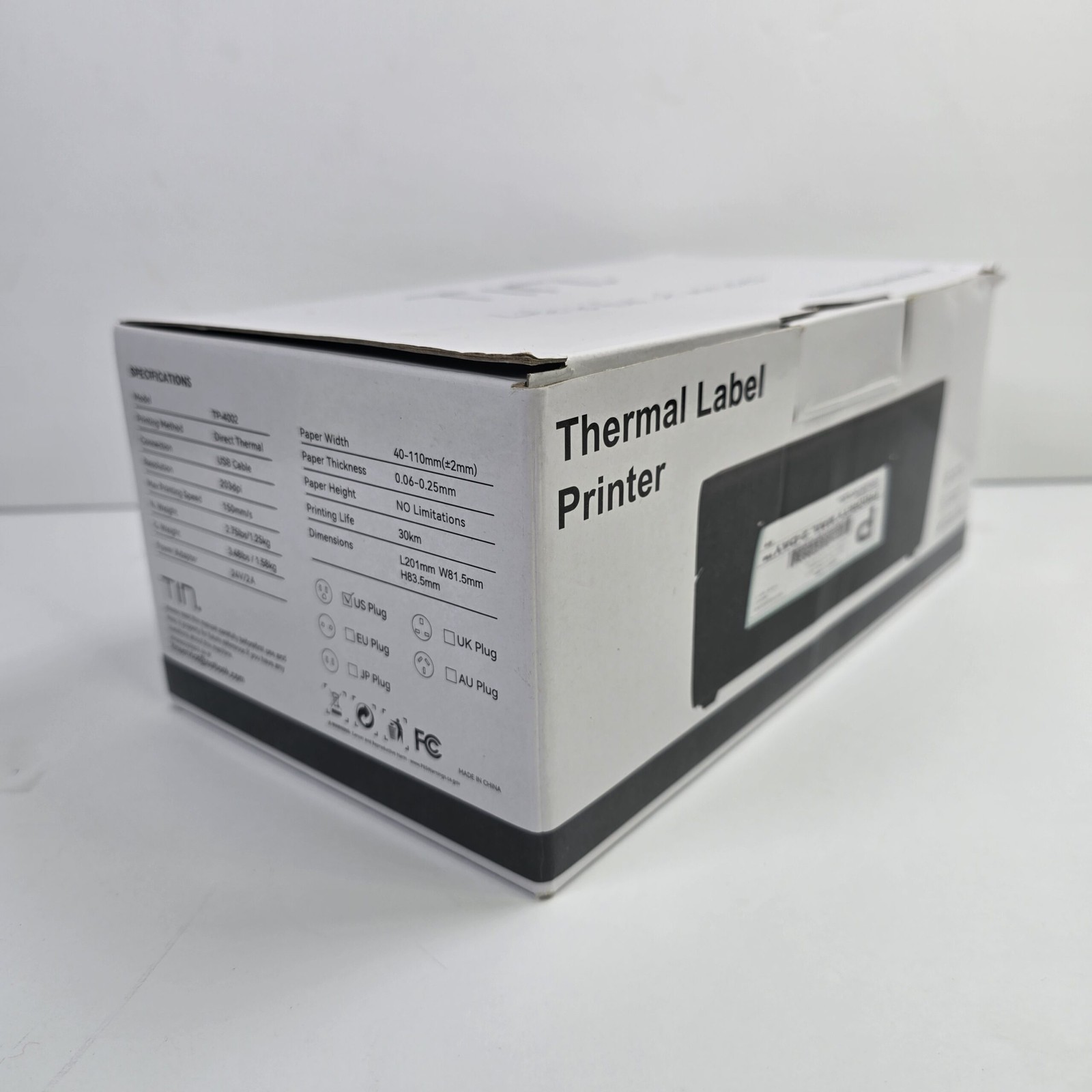 TIN Thermal Label Printer USB Direct Thermal 203 DPI 150mm/s
