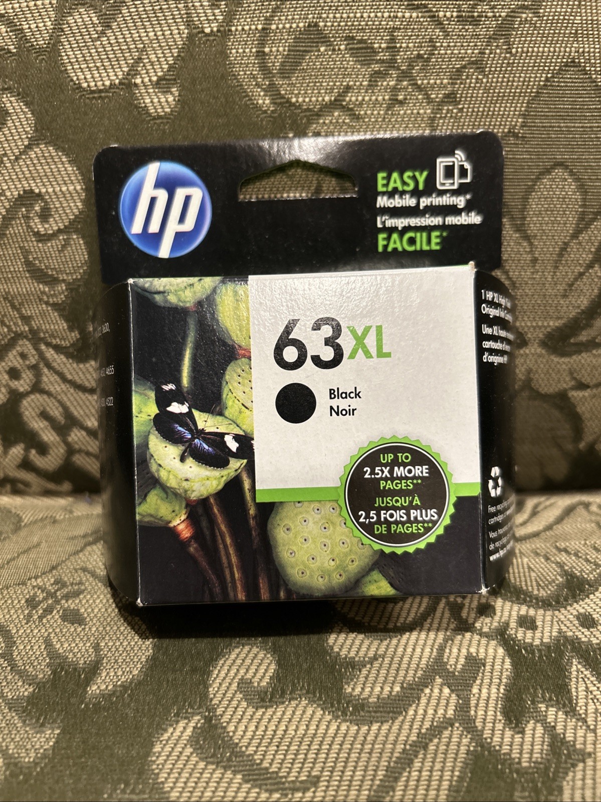 HP 63 XL Black Ink Cartridge High Yield Genuine OEM Original NEW in Box JUL 2017