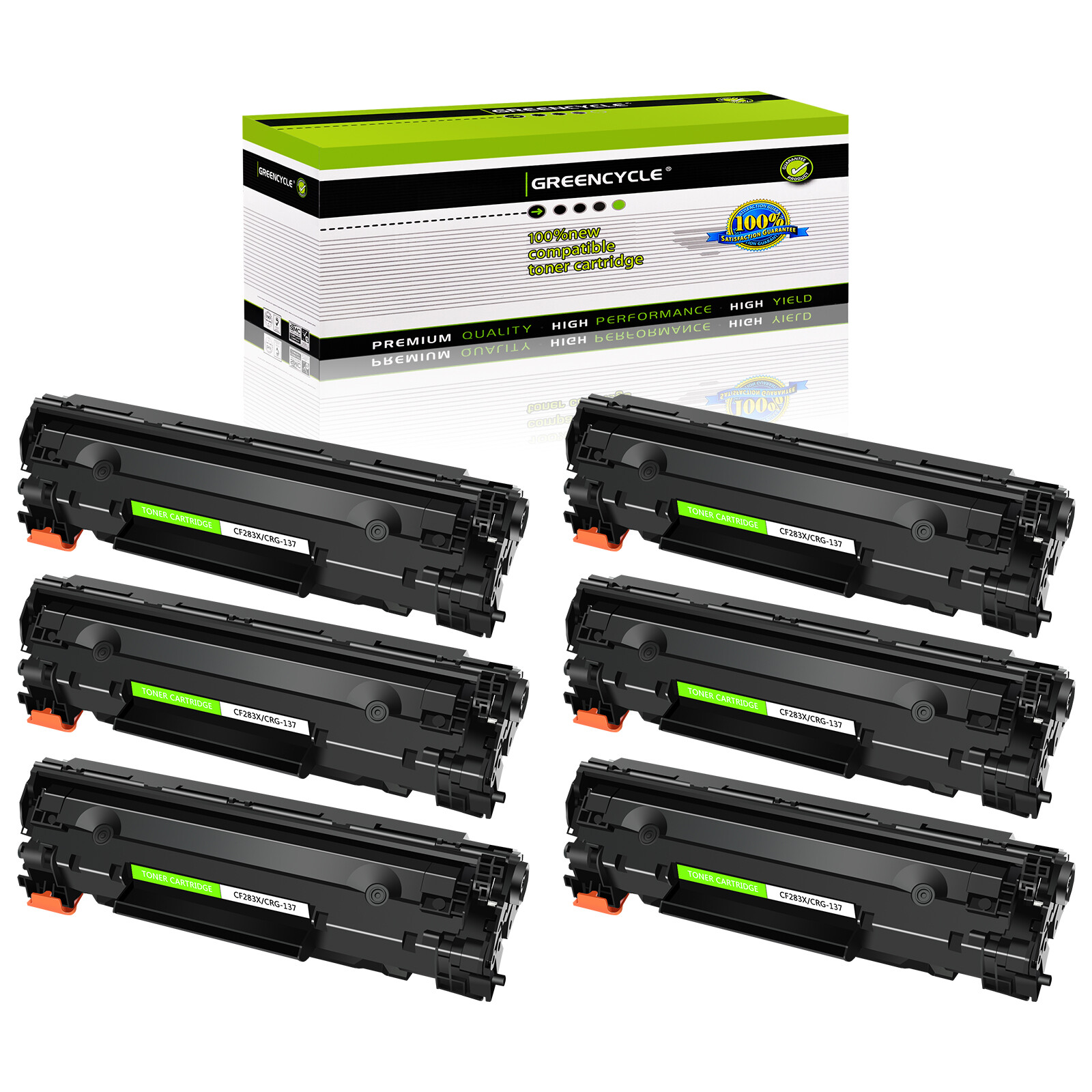 6PK Black CF283X 83X Toner Cartridge Fits for HP LaserJet Pro MFP M225dw M225rdn
