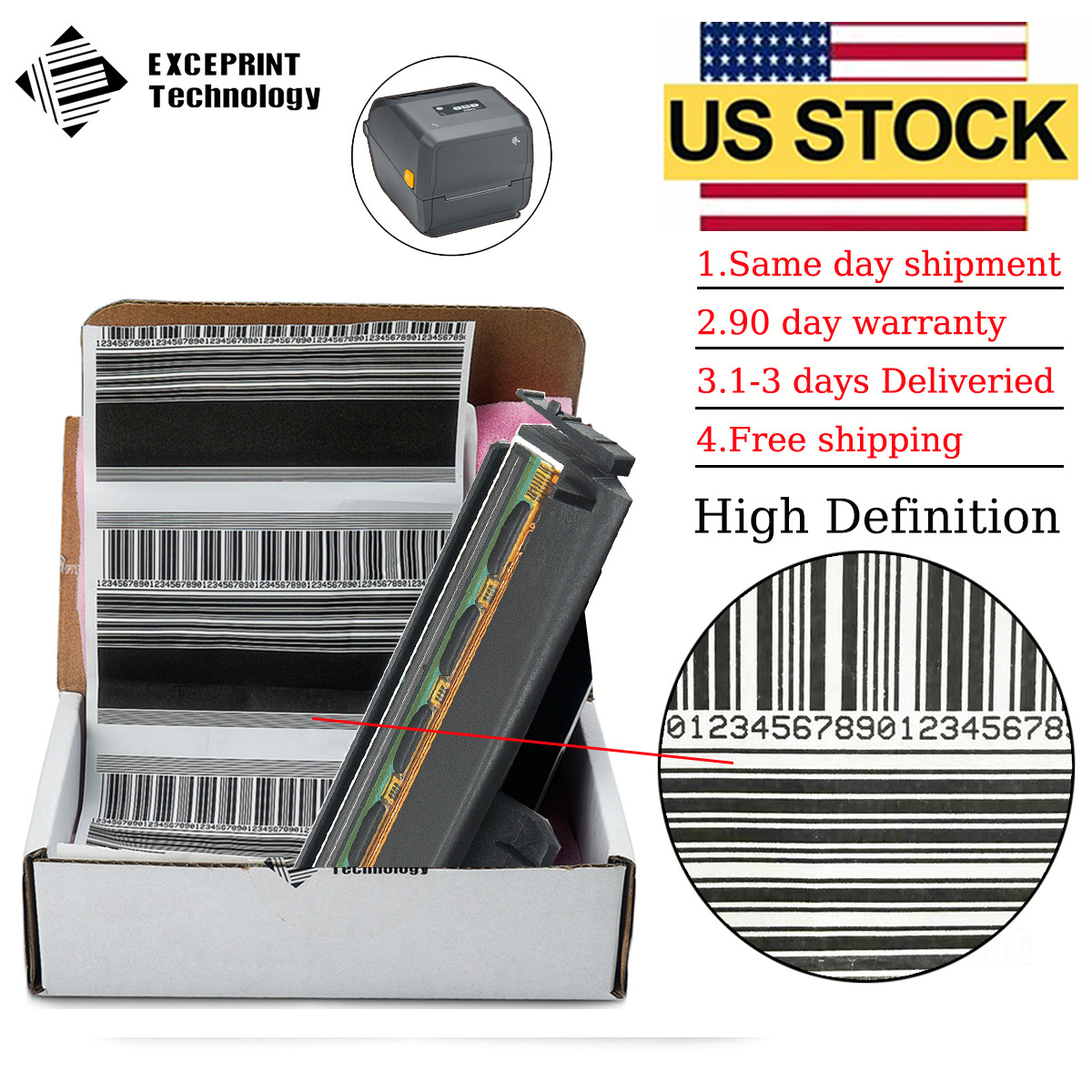 ✅ Printhead for Zebra ZD421 ZD421T ZD421T 203dpi P1112640-218 USA STOCK ✅