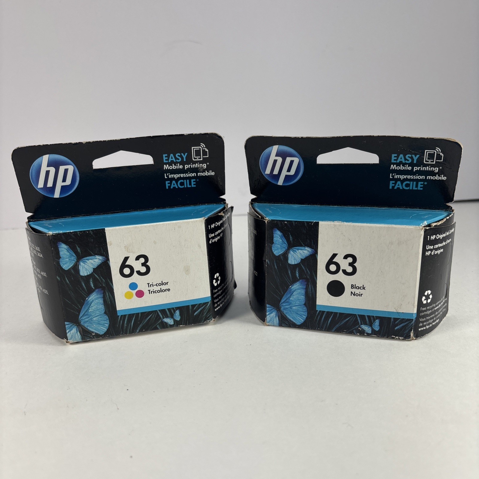 HP Genuine 63 Black & 63 Tri- Color Ink Cartridge Expired 3/2019 Factory Sealed