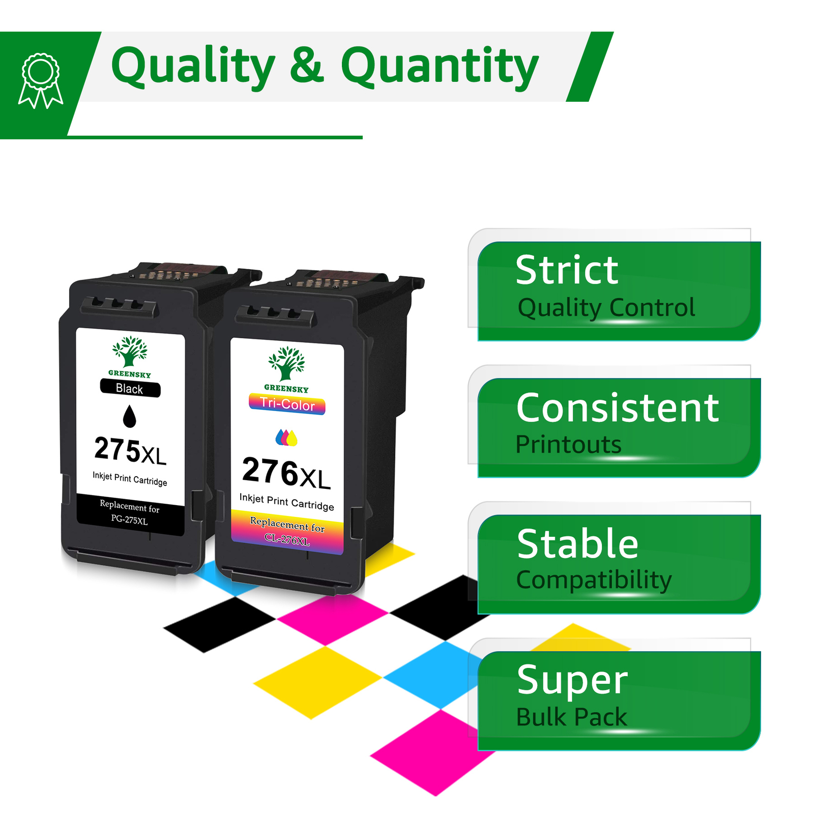 PG-275XL CL-276XL Ink Cartridge for Canon PIXMA TS3500 TS3520 TR4700 TR4722 lot