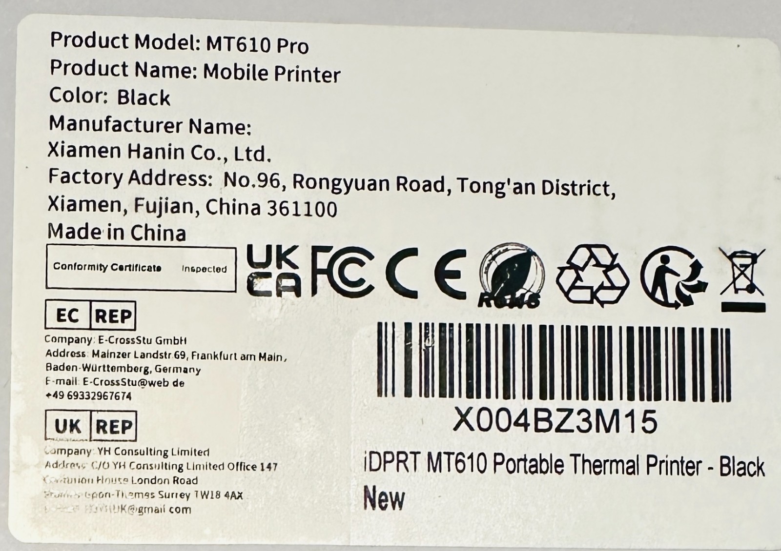 iDPRT Portable-Printer Wireless for Travel,300DPI Inkless Thermal Small Printers