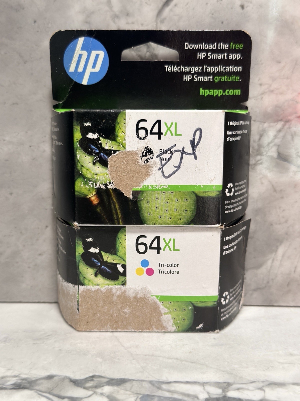 HP Genuine 64XL Black & 64XL Tricolor Ink Cartridges 2026 Sealed