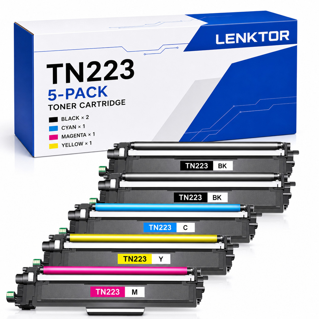 TN223 5PK 2BK C M Y Toner for HL-L3210CW L3230CDW MFC-L3750CDW L3770CDW