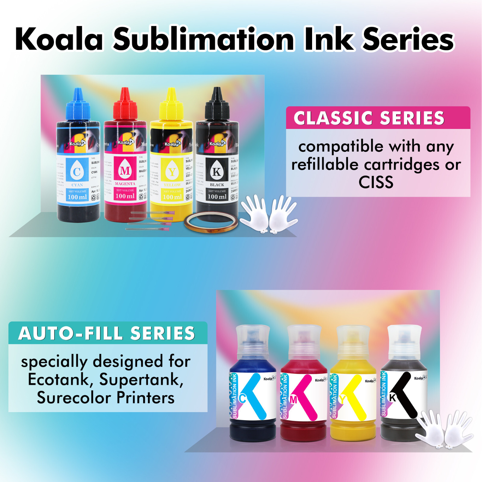 Bundle Koala Sublimation Paper and Ink Starter Kit for SC F170 ET-2803 2720 2800