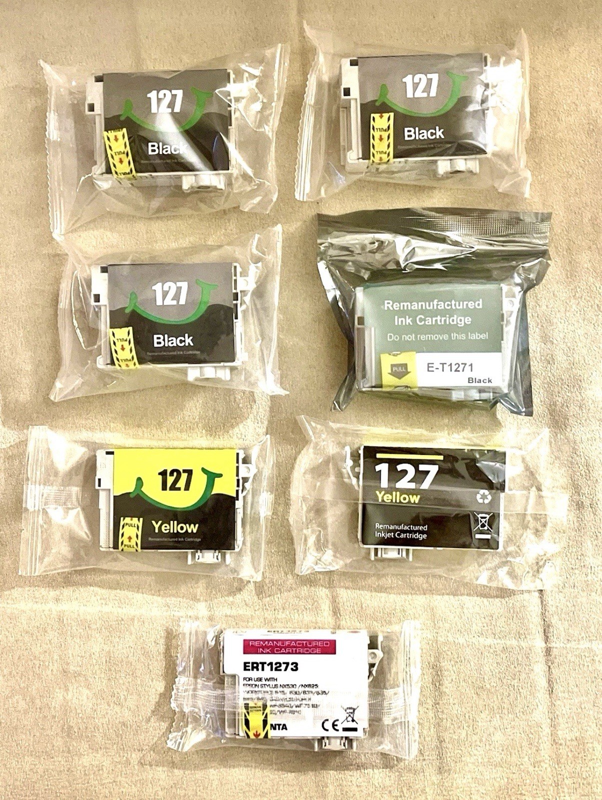🔥HOT🔥7 Epson 127 EZ Ink Cartridges Replacement For Epson 127 T127 *NEW/SEALED*