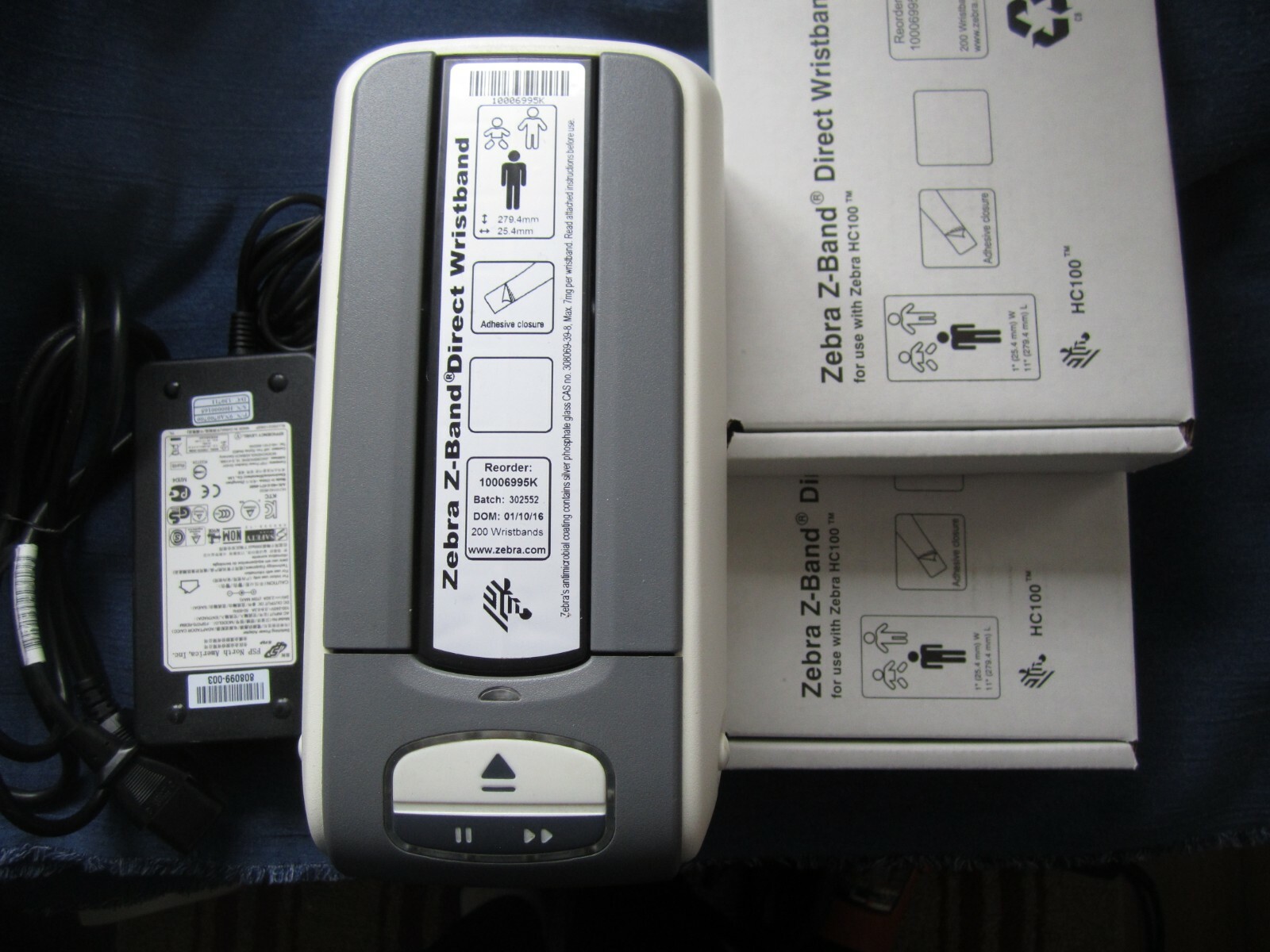 ZEBRA HC100 ID Wristband Thermal Printer Ethernet with new labels