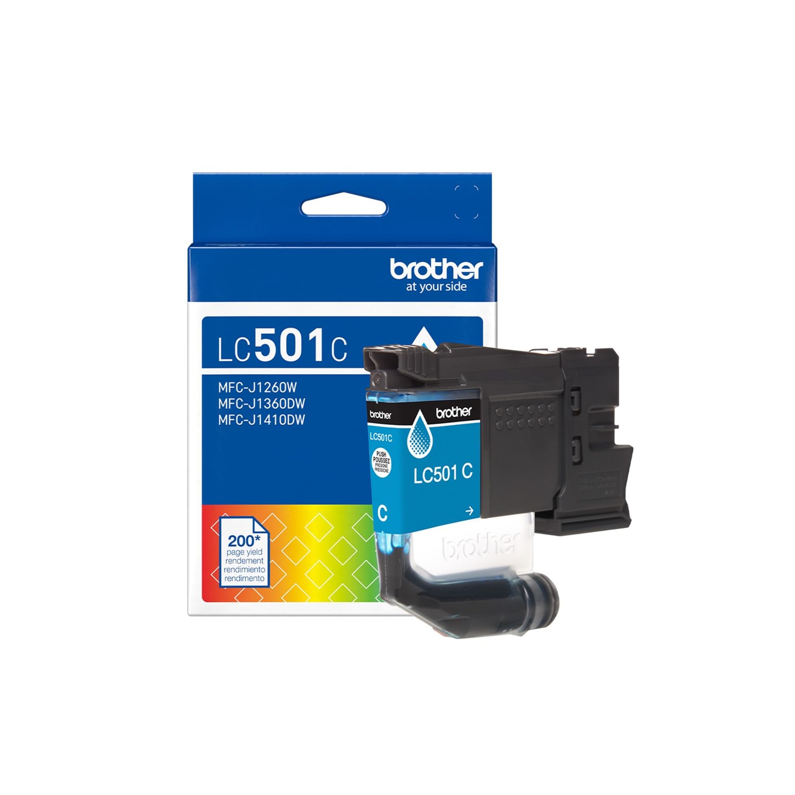 Brother Genuine LC501C Standard Yield Cyan Ink Cartridge Yield,