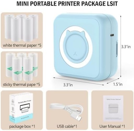 multifunctional inkless sticker printer with app control – Ideal for all ages