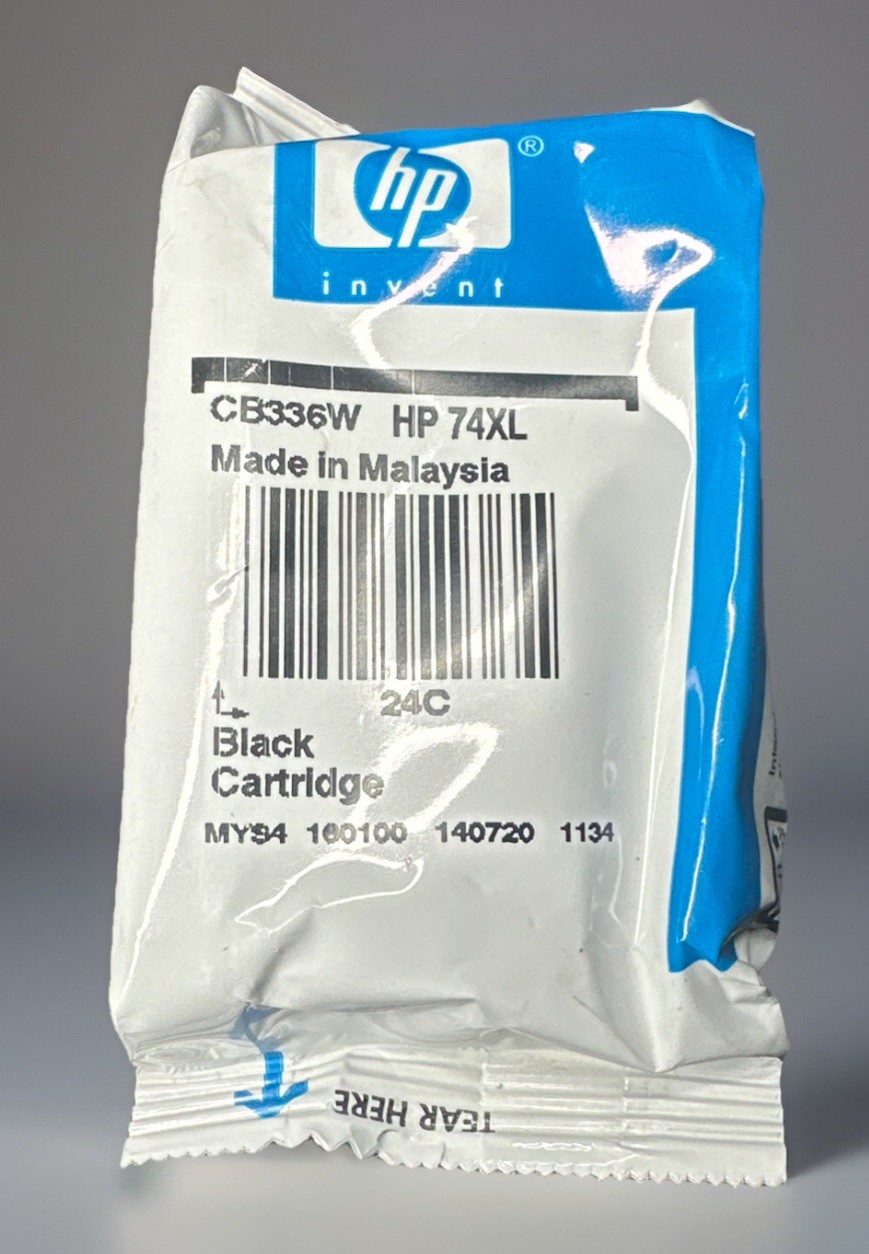 Genuine Original HP 74XL Black Inkjet Sealed Bag, No Box