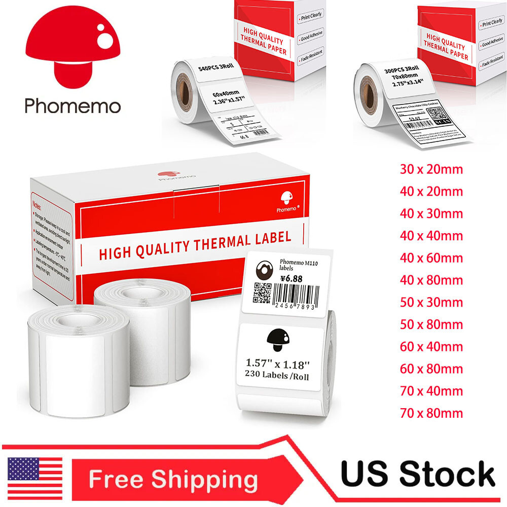 Phomemo thermal self-adhesive labels Compatible with M110 M120 M200 M220 Printer