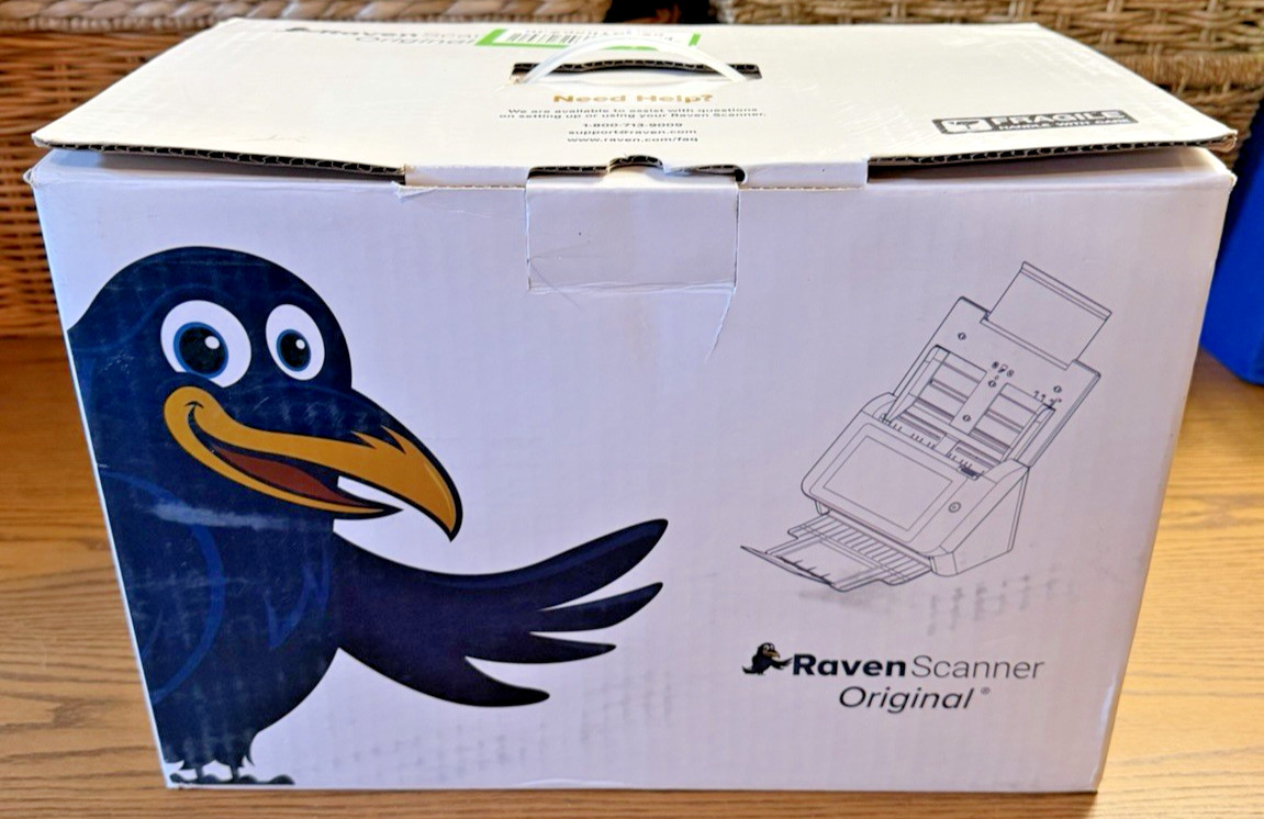 Raven Scanner Original 2nd Gen Duplex Document Scanner 8″ Touchscreen WITH BOX