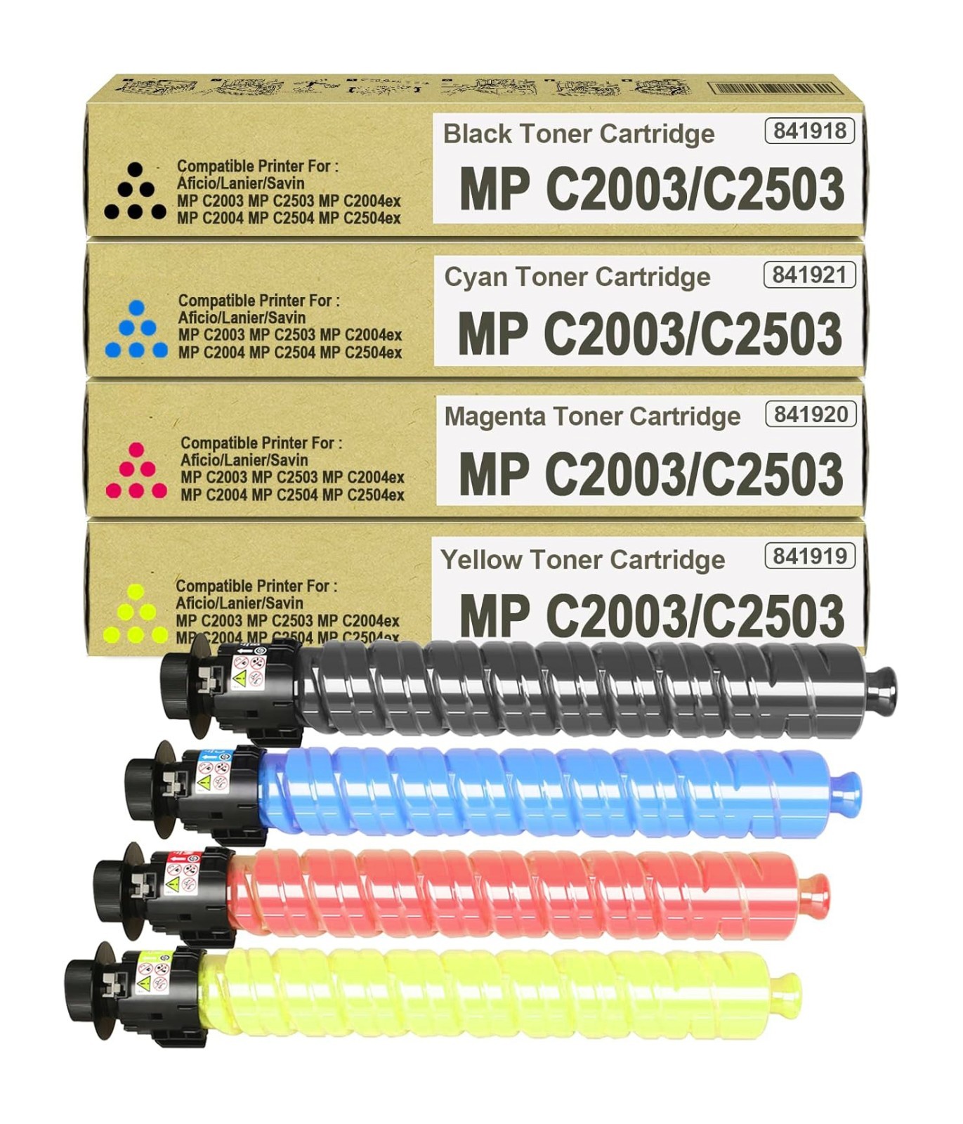 MP C2503 MP C2003 Toner Cartridge 4 Pack Compatible for Ricoh C2004 C2504 ഛ