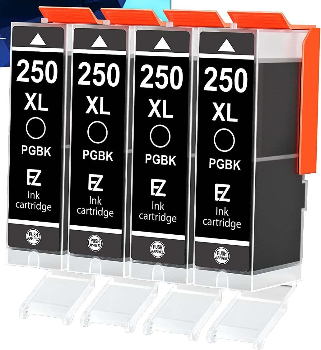 4 Pack PGI 250XL Black Ink Cartridge For Canon Pixma IP7220 iP8720 iX6820