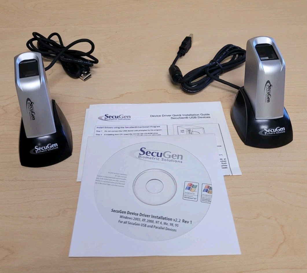 LOT OF 2 SecuGen BIiometric Fingerprint Scanner HGDUP2e – OPEN USED