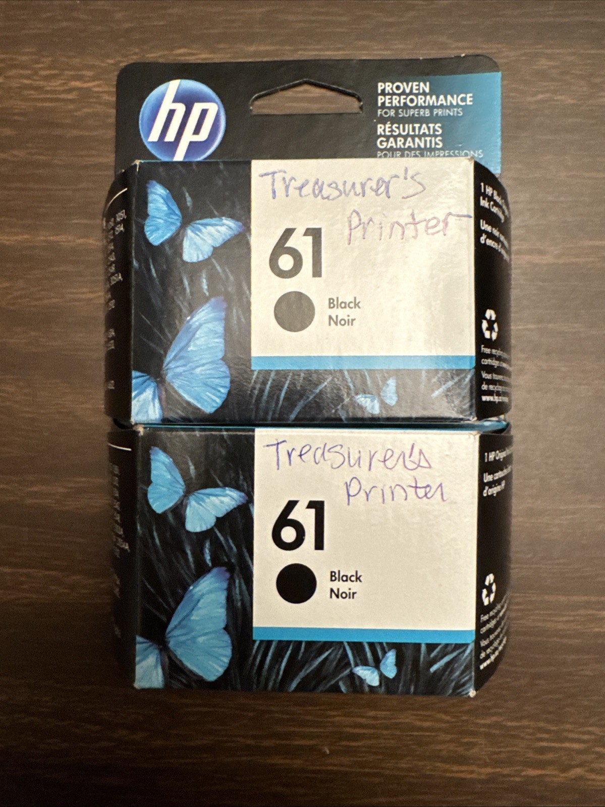 2PK Genuine HP 61 Black DeskJet 1050 2510 2549 3050 3055 3510 3512