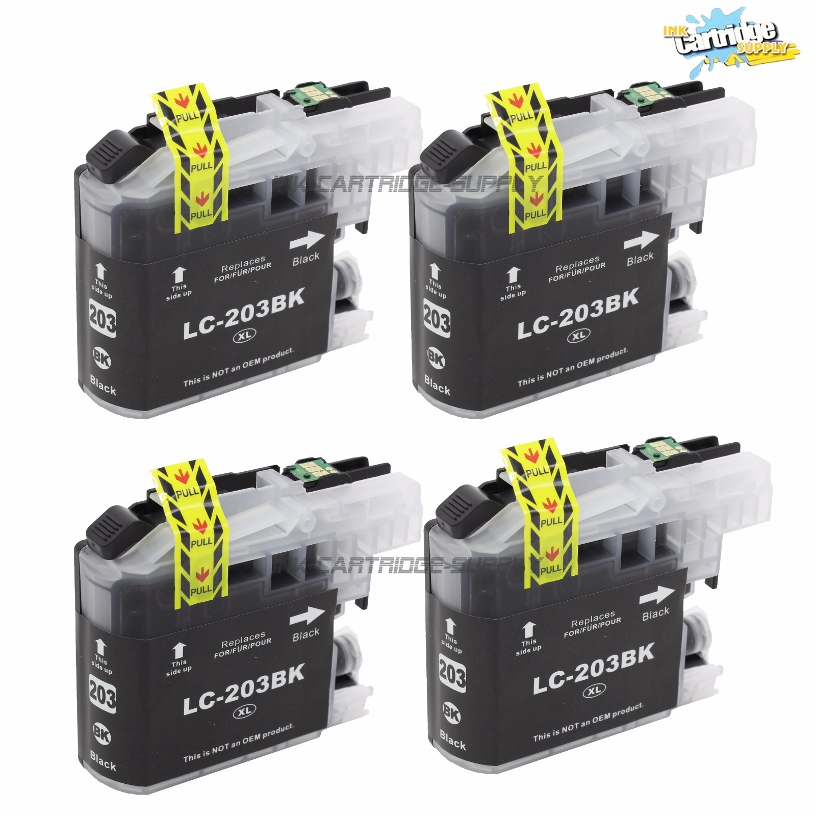 4 Pack LC203XL Black Ink For Brother MFC-J460DW J480DW J680DW J485DW J880DW