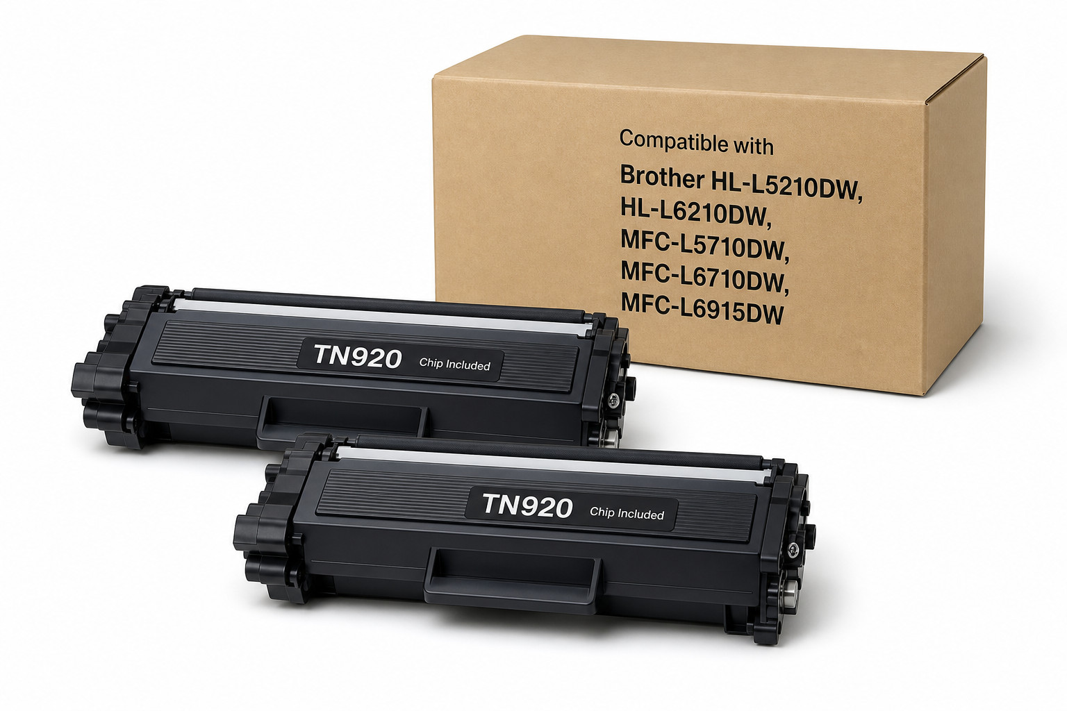 2 PK For Brother TN920 XL TN920XL Black High Yield Toner Cartridges With Chip