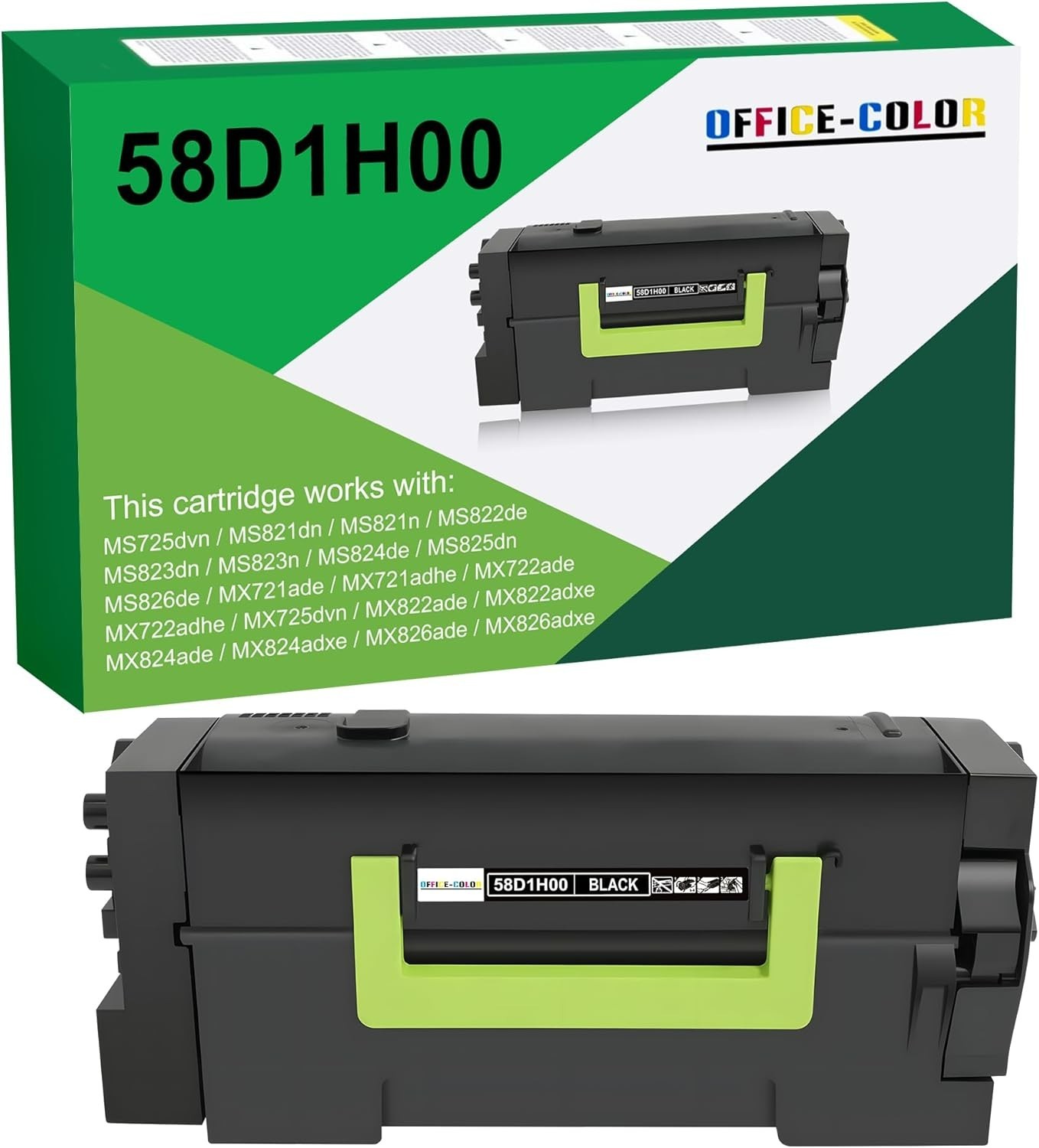 58D1H00 Black Toner Cartridge Compatible w/ Lexmark MS725, MS821, MS822, MS823