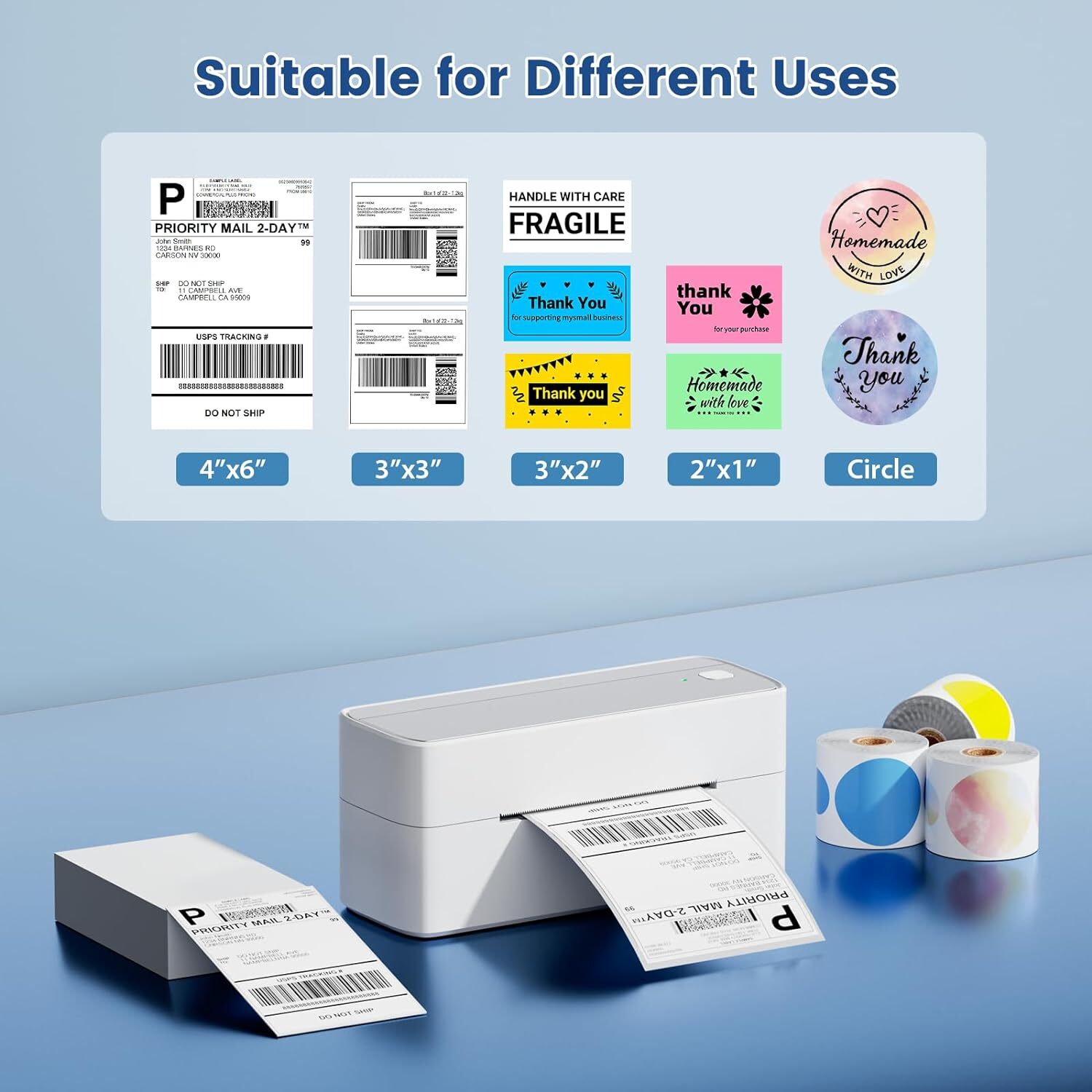 Phomemo Thermal Shipping Label Printer 4 x 6 Wireless Bluetooth Label Printer