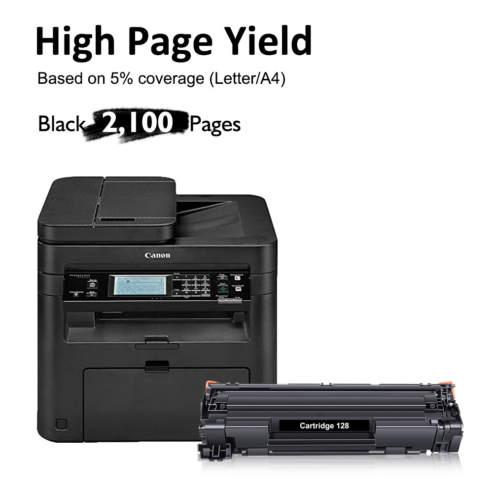 2PK Black Toner Compatible With Canon 128 ImageClass D530 D550 MF4770n MF4880dw