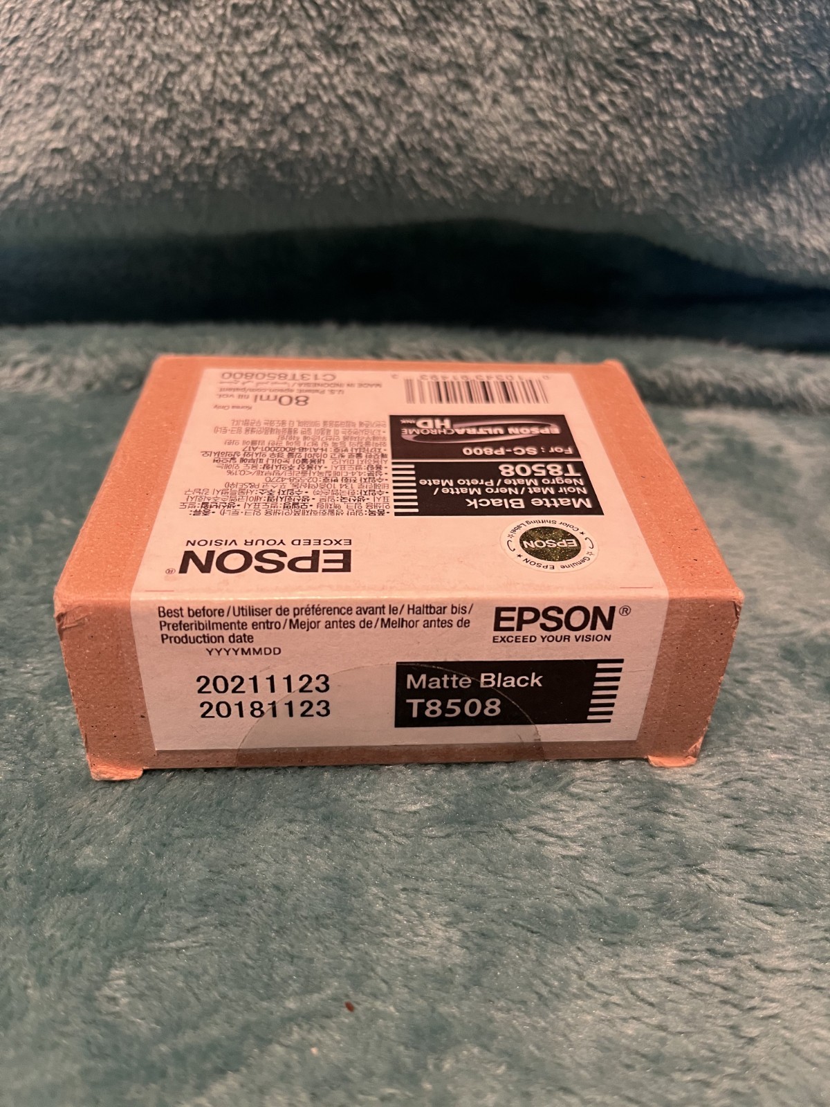 GENUINE EPSON ULTRACHROME MATTE BLACK INK T8508 Date: Nov 2021