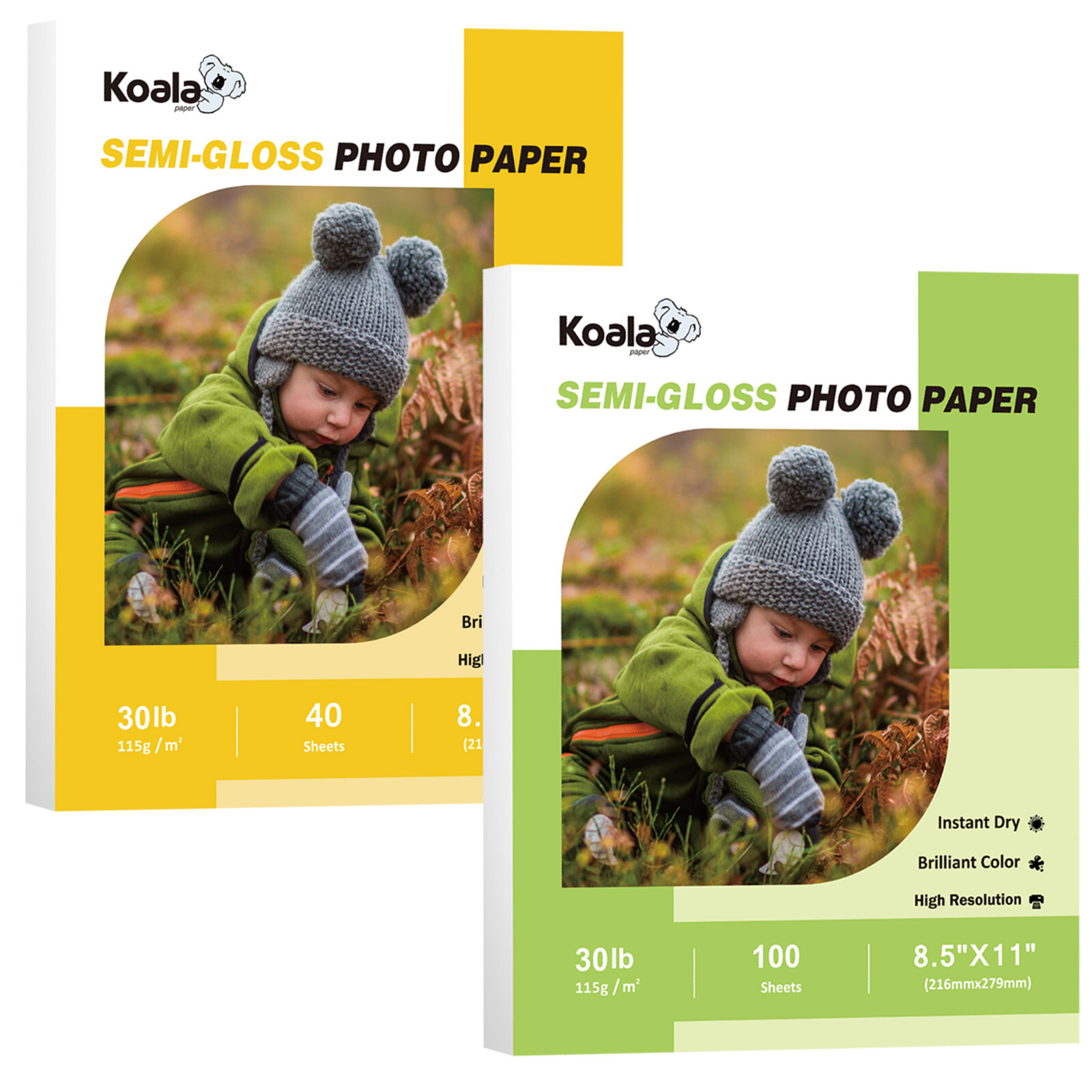 Lot Koala Photo Printer Paper 8.5×11 Glossy / Semi-gloss Thin for Inkjet & Laser