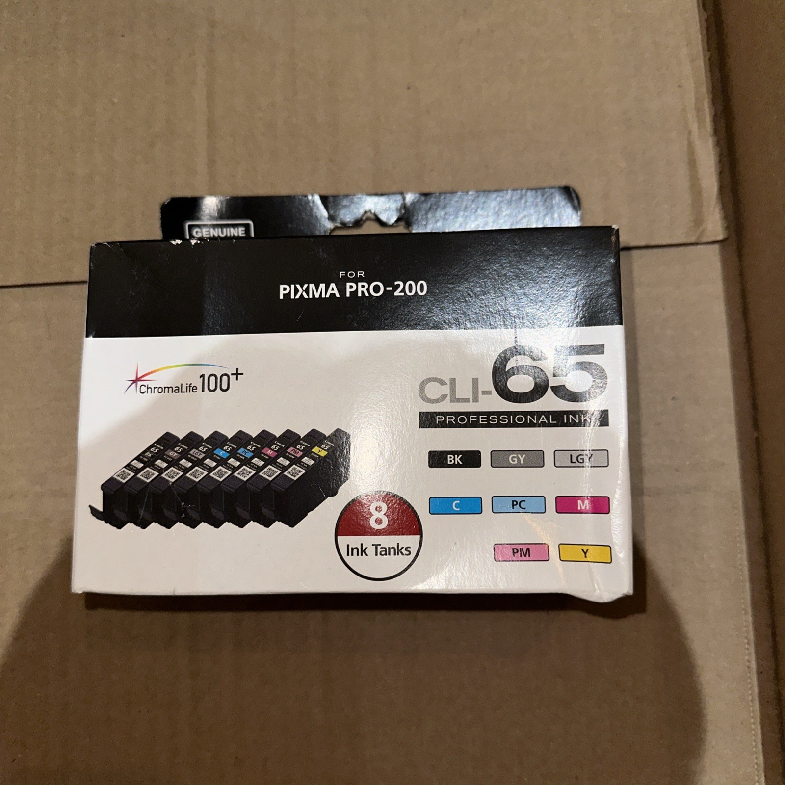 Genuine Canon CLI-65 Individual 8 Color Ink Value Pack for PIXMA Pro-200 Printer