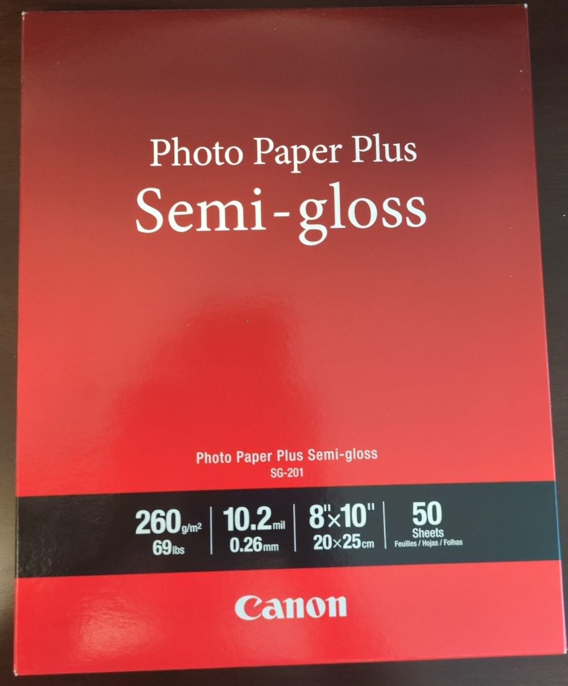 Canon Photo Paper Plus | Semi-gloss | 8″x10″ | SG-201 | 50 Sheets