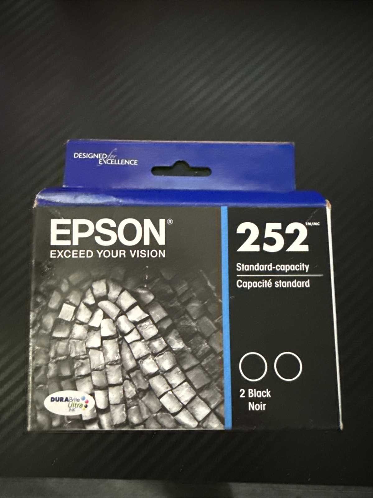 New Genuine Epson (2) 252 BLACK Ink CARTRIDGE Sealed Exp 04/2027