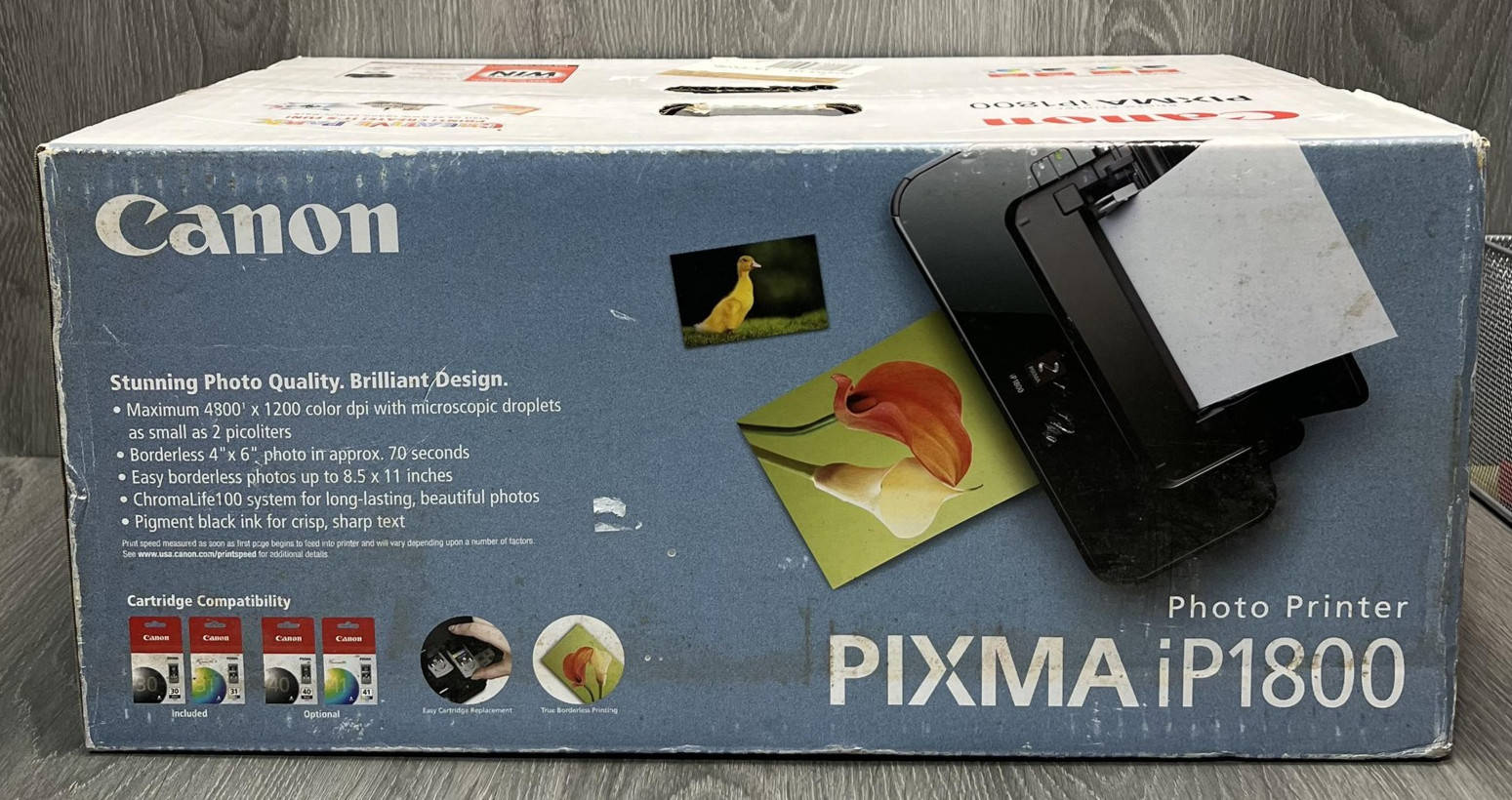 Canon PIXMA iP1800 Photo Printer USB 4800×1200 DPI ChromaLife100 Inkjet Color