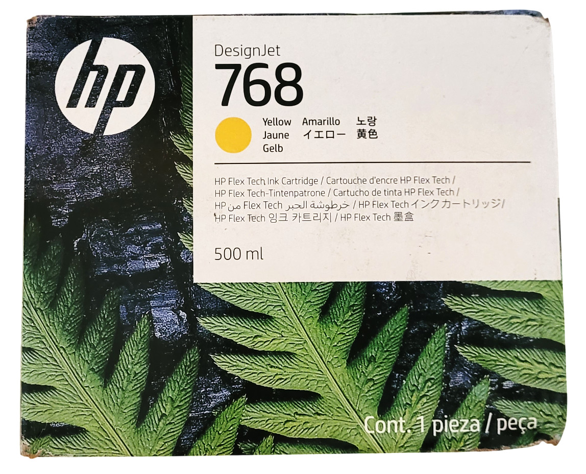 HP DesignJet 768 Yellow Flex Tech Ink Cartridge 500ml Exp: 10-2027