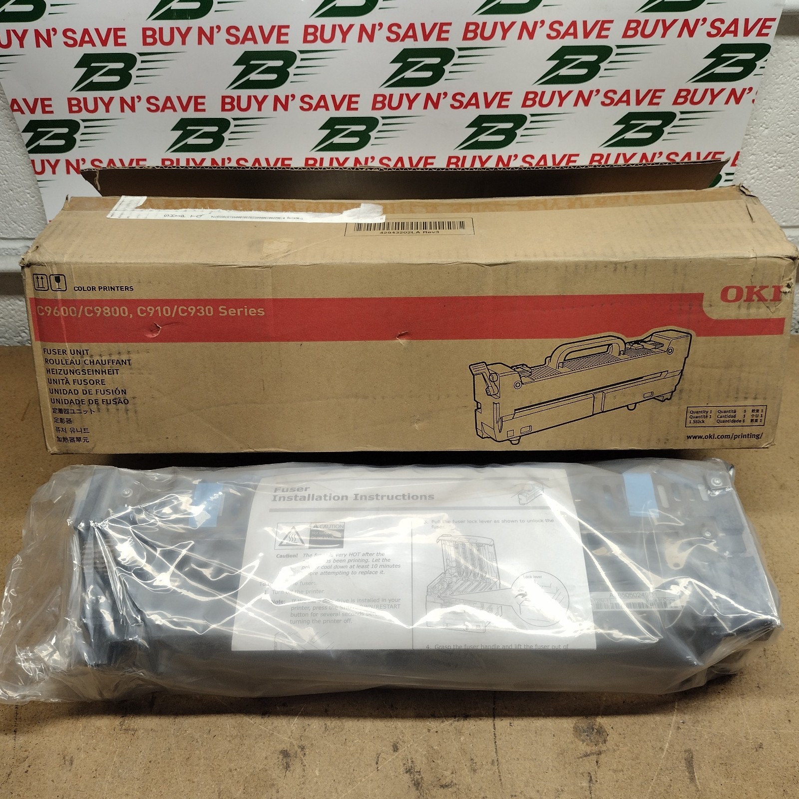 OKI Data C9600/C9800 C910-C930 120V Fuser Unit 42931701 – Genuine – Open Box