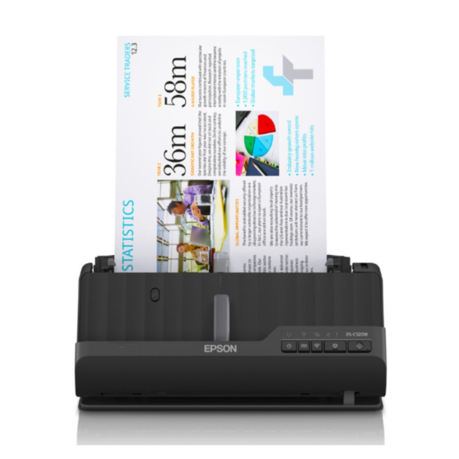 Epson WorkForce ES-C320W Wireless Duplex Document Scanner Wi-Fi USB Compact