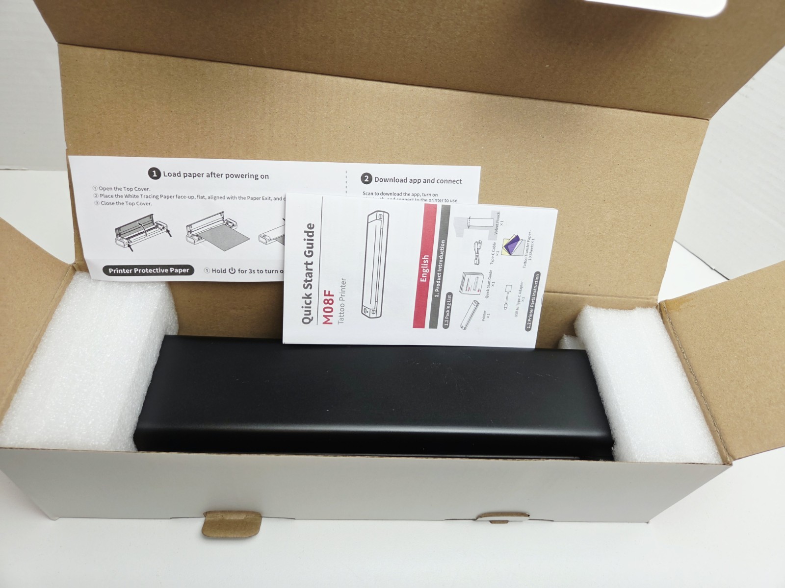 Phomemo M08F Portable Wireless Bluetooth A4 Thermal Printer Inkless -Black/Green