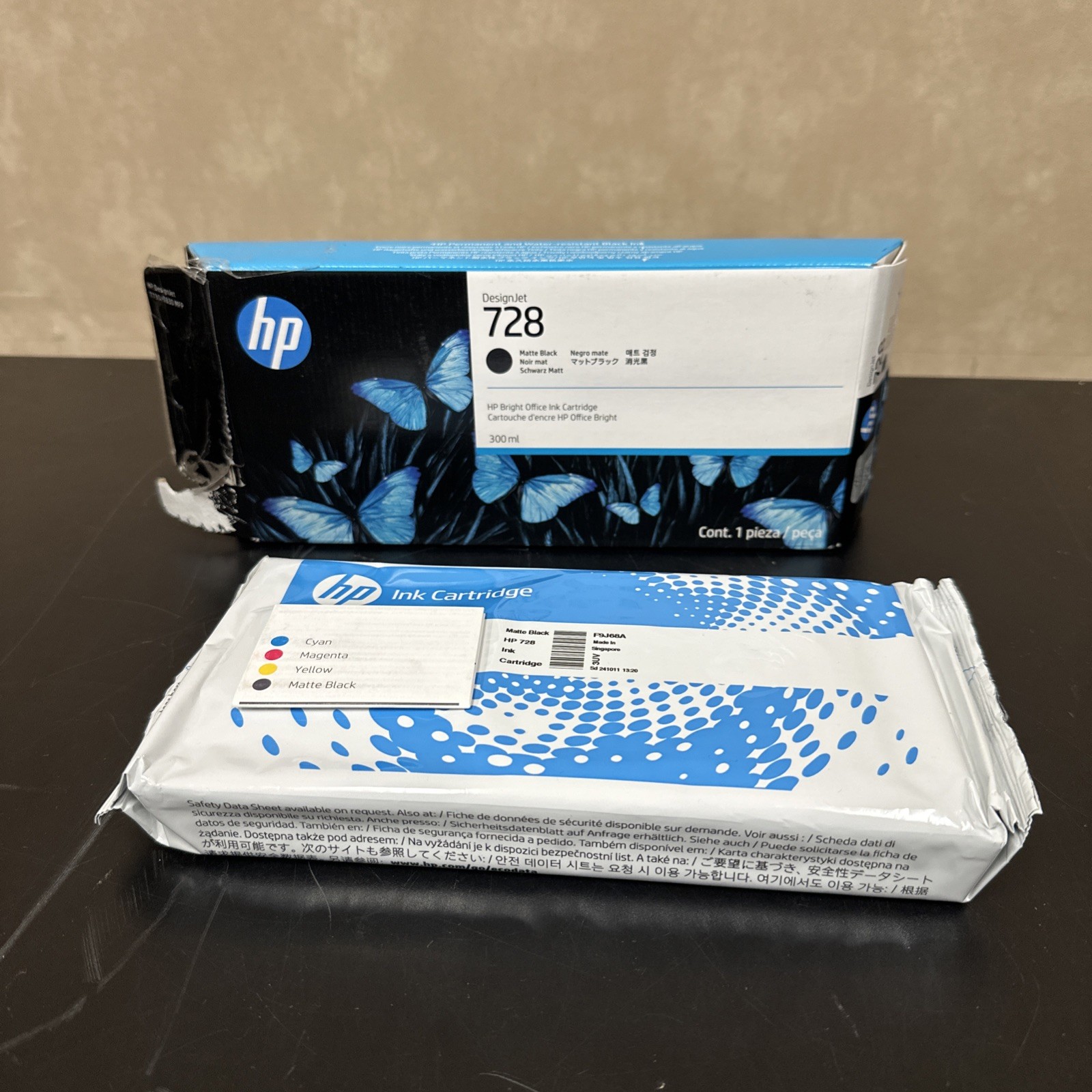 HP 728 300ml (F9J68A) Matte Black Cartridge Genuine – 04/2027